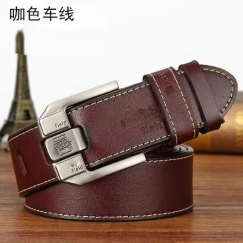 Luxury Belt for Men Genuine Leather Belt Metal Pin Buckle High Quality