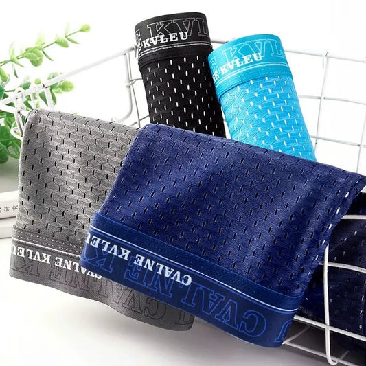 Set of towels in gray, black, blue, and navy with 'Cavante' branding on a white background.