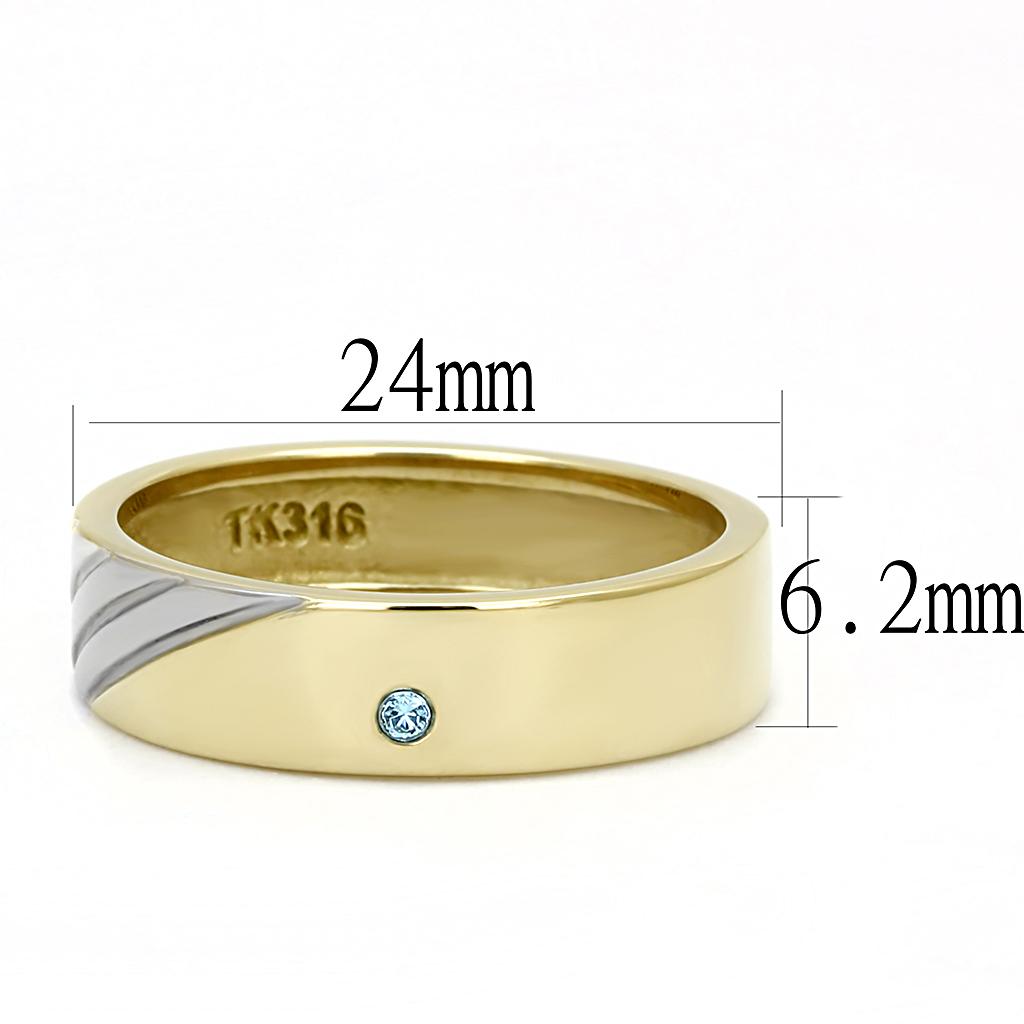 Men Stainless Steel Synthetic Crystal Rings TK3267