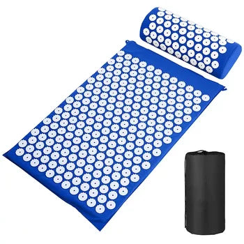 Back and Neck Pain Relief Acupressure Mat and Pillow Set Muscle Relaxation Point Massage Yoga Mat