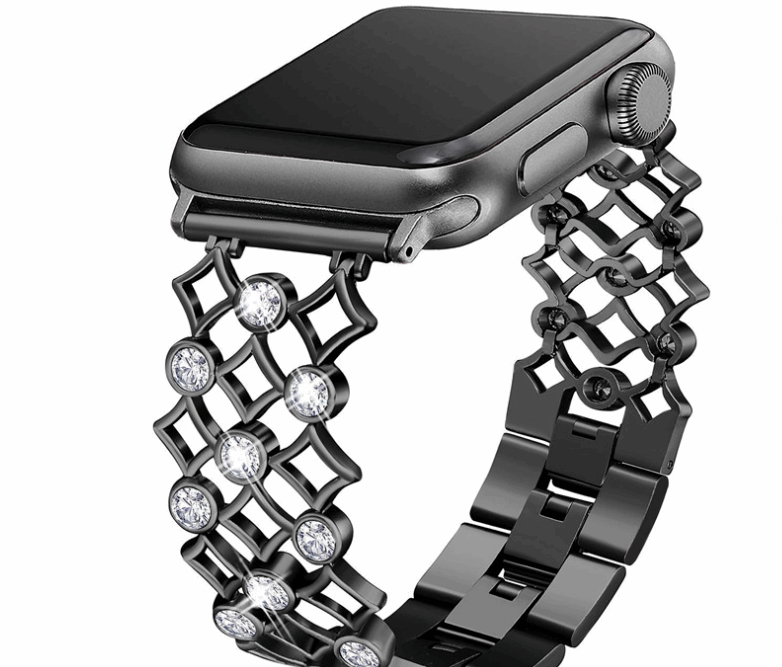 Stainless Steel Diamond Yuanbao Steel Band Chain Watch Band