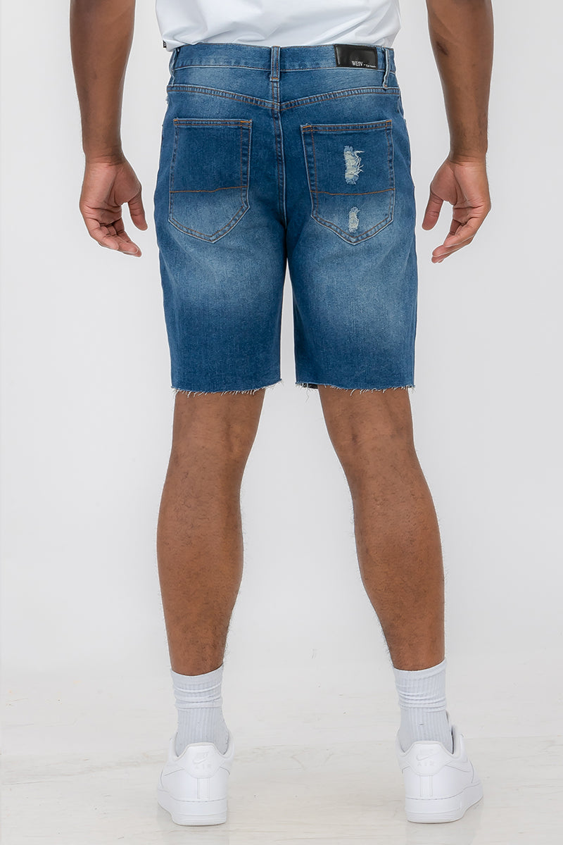 Men's Distressed Denim Shorts