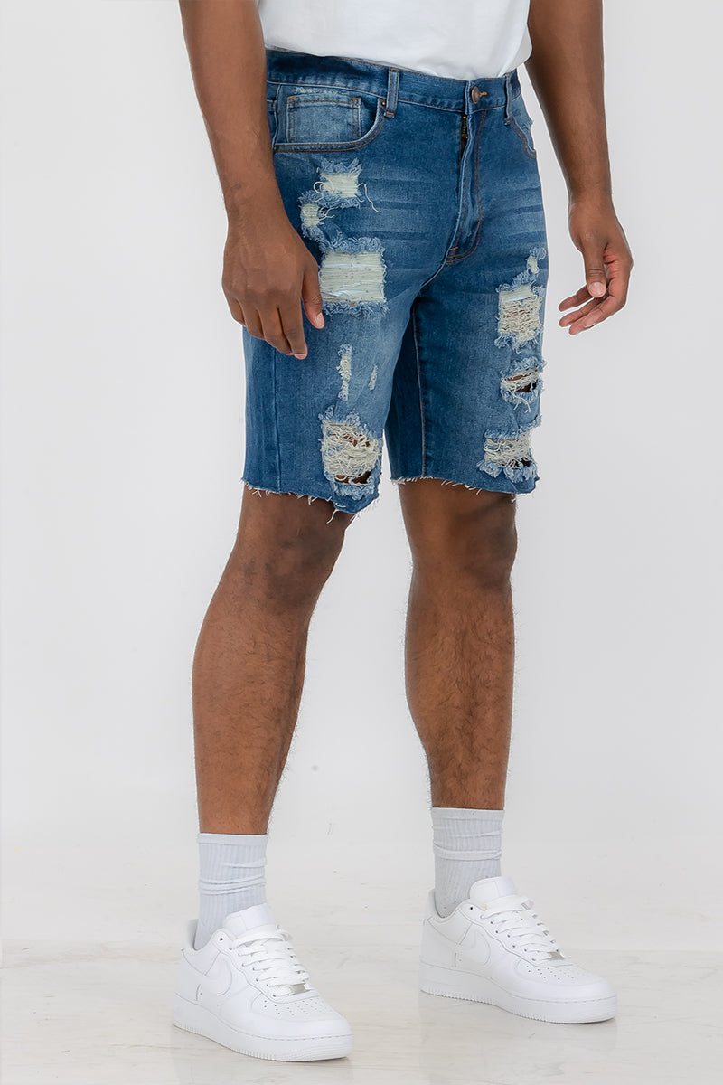 Men's Distressed Denim Shorts