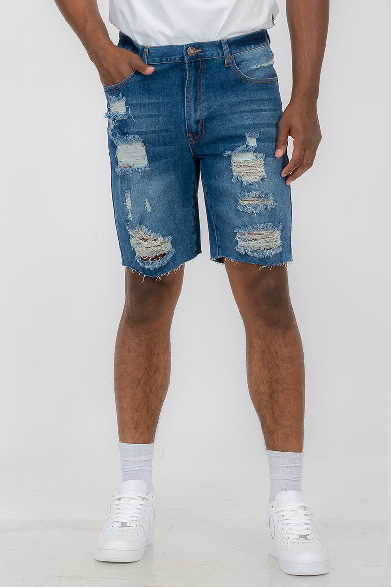 Men's Distressed Denim Shorts