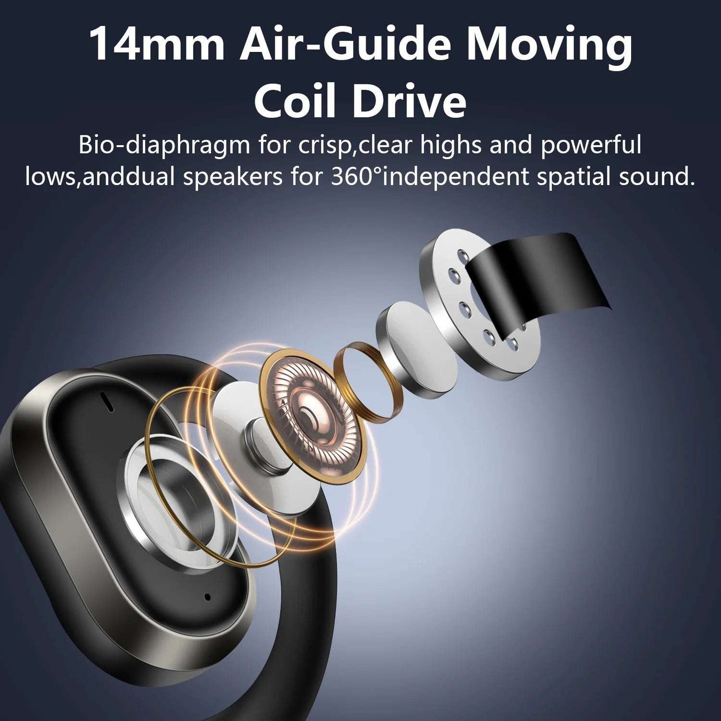 X91 TWS Wireless Earbuds Bluetooth 5.4 Headphones Sport, Stereo Deep Bass Bluetooth Earbuds with Earhooks