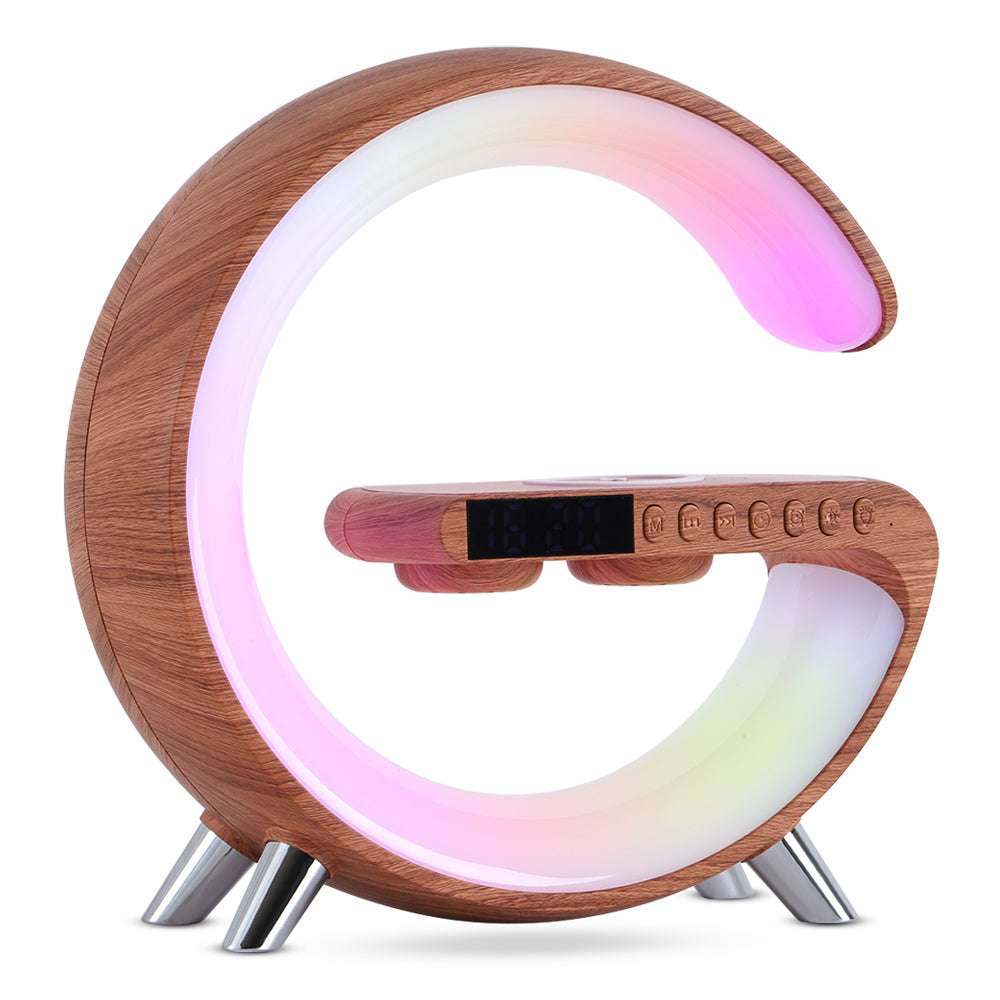 New Intelligent G Shaped LED Lamp Bluetooth Speaker Wireless Charger Atmosphere Lamp App Control For Bedroom