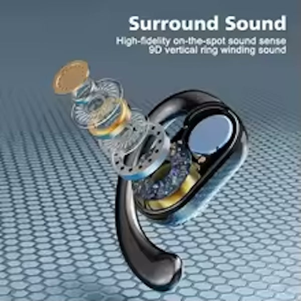 Wireless Earbuds Bluetooth 5.4 Headphones Sport, Stereo Deep Bass Bluetooth Earbuds with Earhooks
