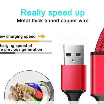 Super Fast 3 in 1 Micro USB Mobile Phone Charging Cable For Iphone Android Micro Type C