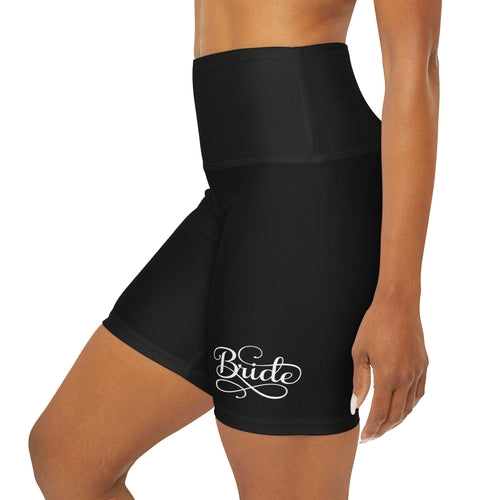 Womens High Waisted Black Yoga Shorts, Bride Accessories