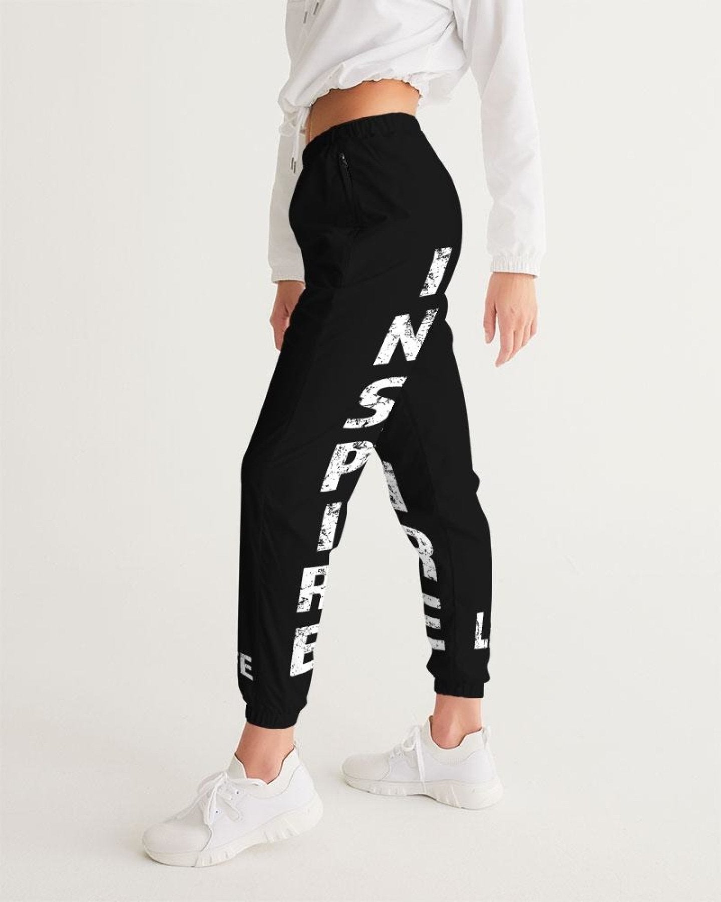 Womens Track Pants - Dark Grey Inspire Graphic Sports Pants