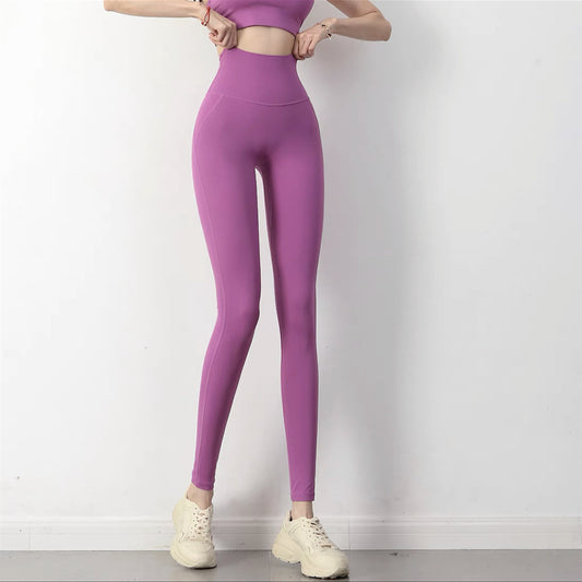 Women's High Waisted Leggings Stretch Comfy Plain Joggers Workout Tracksuit Bottoms Leggings Gym Yoga Pants Seamless Tight Yoga Gym Leggings Capri Sports Leggings