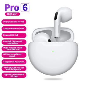 Wireless Earbuds Pro6 TWS Waterproof In-Ear Hi-FI Stereo Improved Noise Reduction